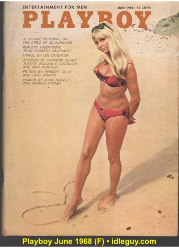(image for) Playboy June 1968 Girls of Scandinavia Vargas Little Annie Fanny JK Galbraith (FINE)
